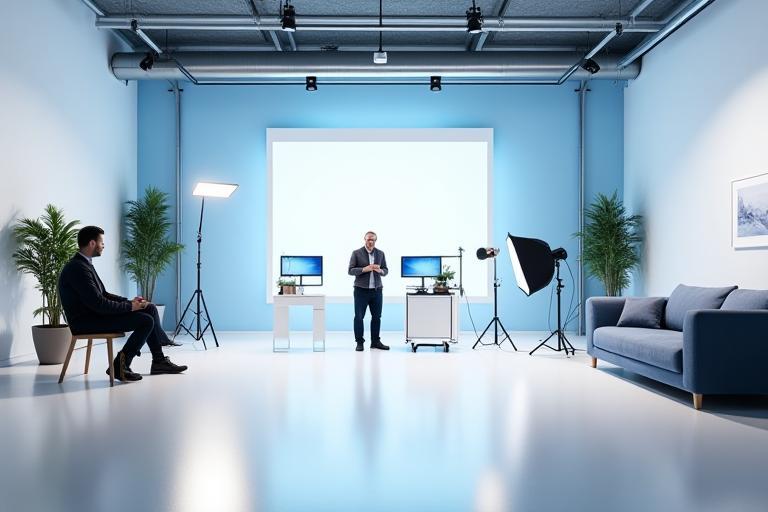 Modern training studio interior at Alpenlicht Media Training in Zurich